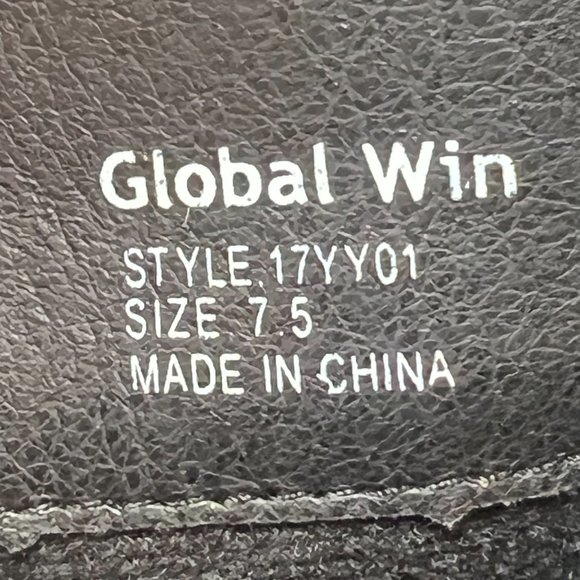 Global Win Quilted Black Buckle Side Zip Harness Block Heel Riding Boots 7.5 - Picture 7 of 8